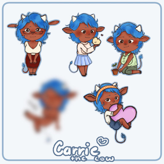 Carrie the cow sticker pack